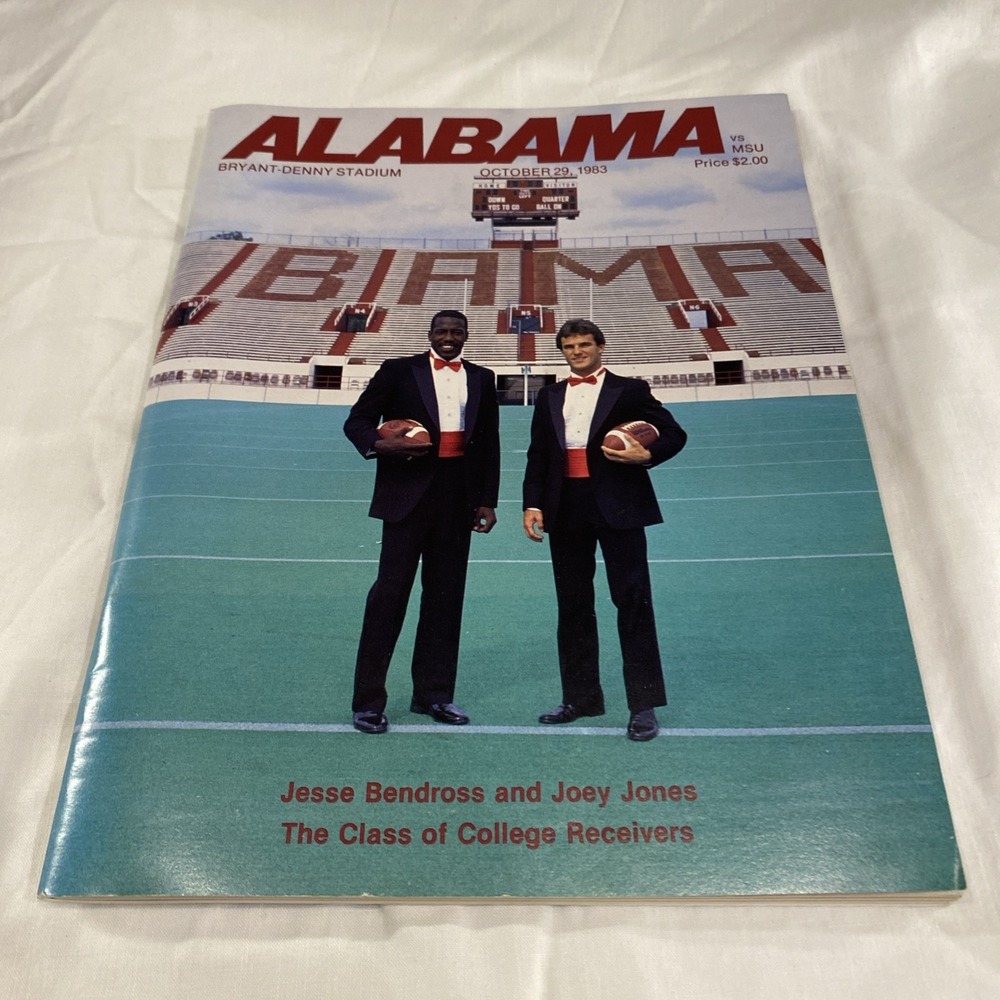 1983 Alabama  Football Vs Mississippi State SEC Game Day Program Bryant Denny